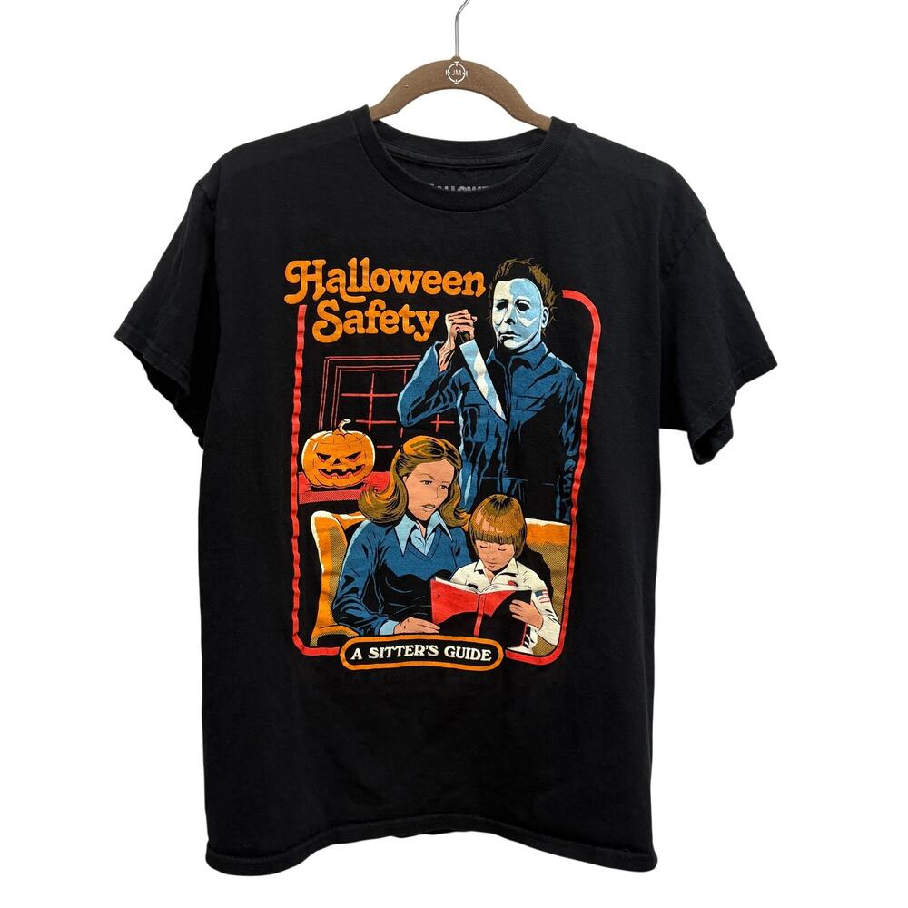 Halloween Safety Michael Myers Graphic T-Shirt Men’s Medium Black